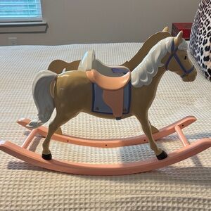 American Girl Tan and Pink Rocking Horse